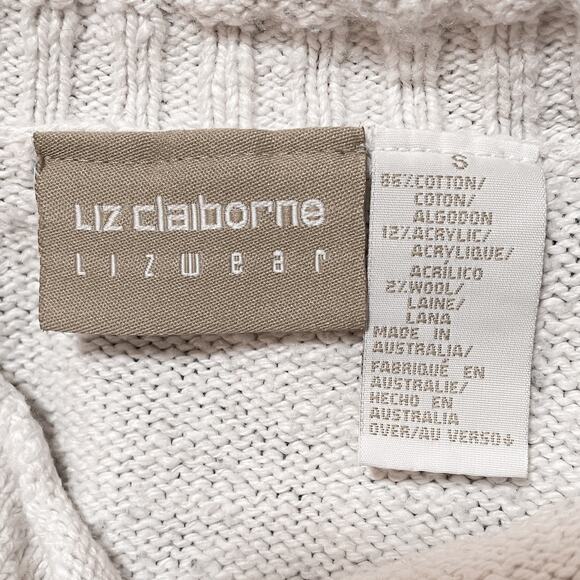 Vintage Cotton Wool Blend Sweater AOP Snowflake Sz S Christmas Mock Neck - Picture 8 of 8